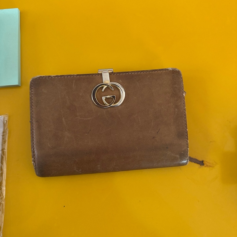 Brown Leather Wallet vintage Gucci